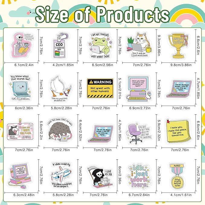 Funny Fridge Magnet Stickers - 20 Pcs Sarcastic Office Refrigerator Magnet Sarcastic Cute Weird Fun Meme Refrigerator Stickers for Home Kitchen Office Cruise Locker Mailbox Door Decor