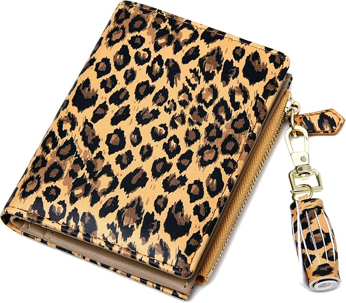 GEEAD Small Wallets for Women Bifold Slim Coin Purse Zipper ID Card Holder