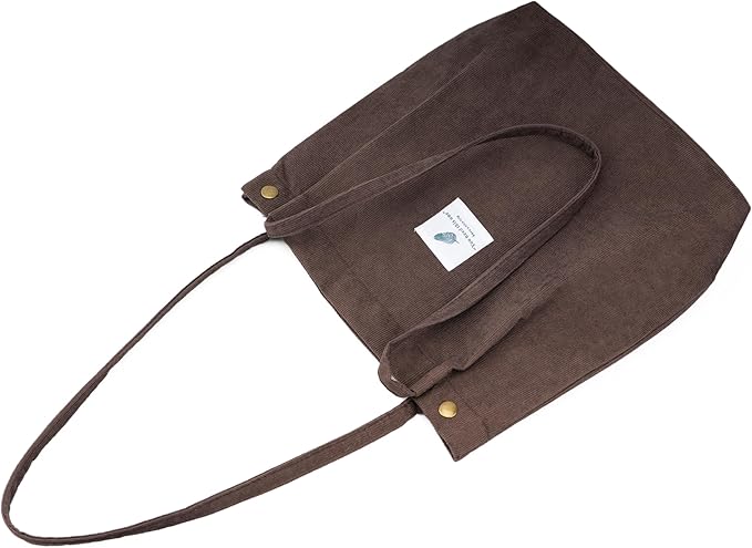 Corduroy Tote Bag Cute Tote Bags for Women Shoulder Bag with Inner Pocket for Work Beach Travel and Shopping Grocery