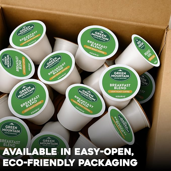 Green Mountain Coffee Roasters Breakfast Blend Single-Serve Keurig K-Cup Pods, Light Roast Coffee, 72 Count