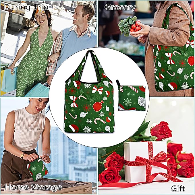 LOLOMLO 6 Pack Eco-Friendly Reusable Grocery Bags Lightweight Durable Washable Shopping Tote Foldable Outings Storage Pouch