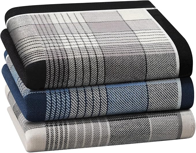 Handkerchiefs for Men, Soft Cotton Men’s Handkerchiefs, Cotton Hankies for Men, Assorted Hankies, 17x17 3/6 PCS