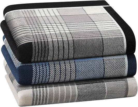 Handkerchiefs for Men, Soft Cotton Men’s Handkerchiefs, Cotton Hankies for Men, Assorted Hankies, 17x17 3/6 PCS