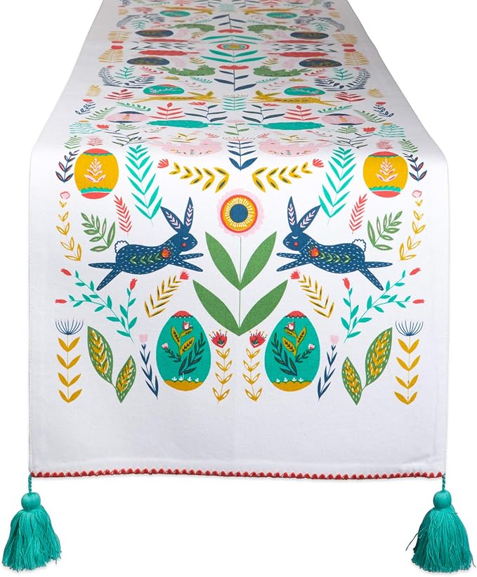 DII Easter Folk Collection, Kitchen Tabletop, Table Runner, 14x72, Easter Folk