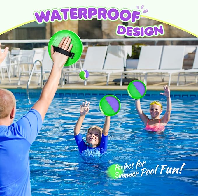 Toss and Catch Ball Set Upgraded - Family Games Kids Toys for Stocking Stuffers - Water-Resistant Great for Beach Pool Yard - Christmas Toys Gift for Boys Girls Teens 3 4 5 6 7 8 9 10 11 12+ Years