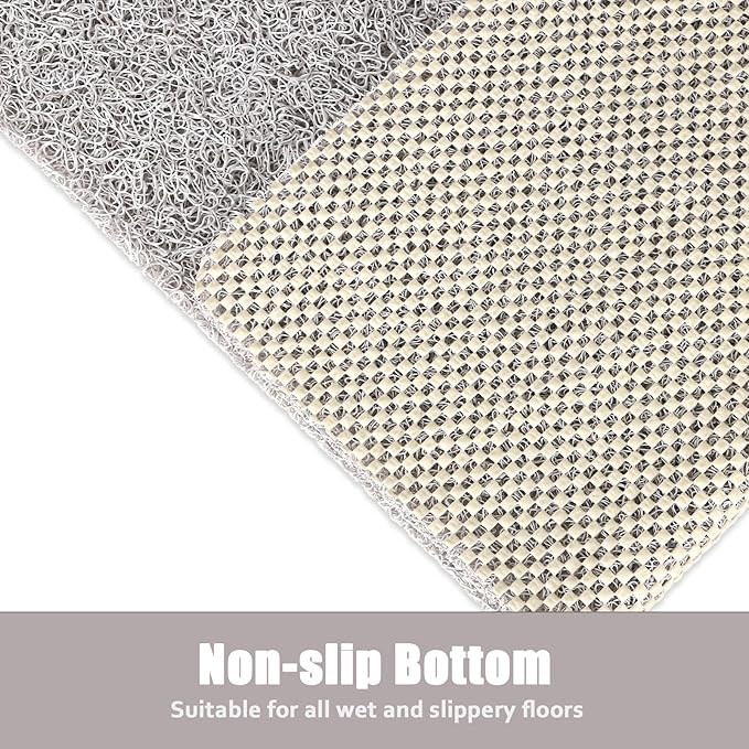 Bathtub Mat Shower Mat Non-Slip - 16x39 Inch Soft Comfort Bath Mat with Drainage Holes, PVC Loofah Massage Bathmat for Shower, Tub, Bathroom, Wet Areas, Quick Drying