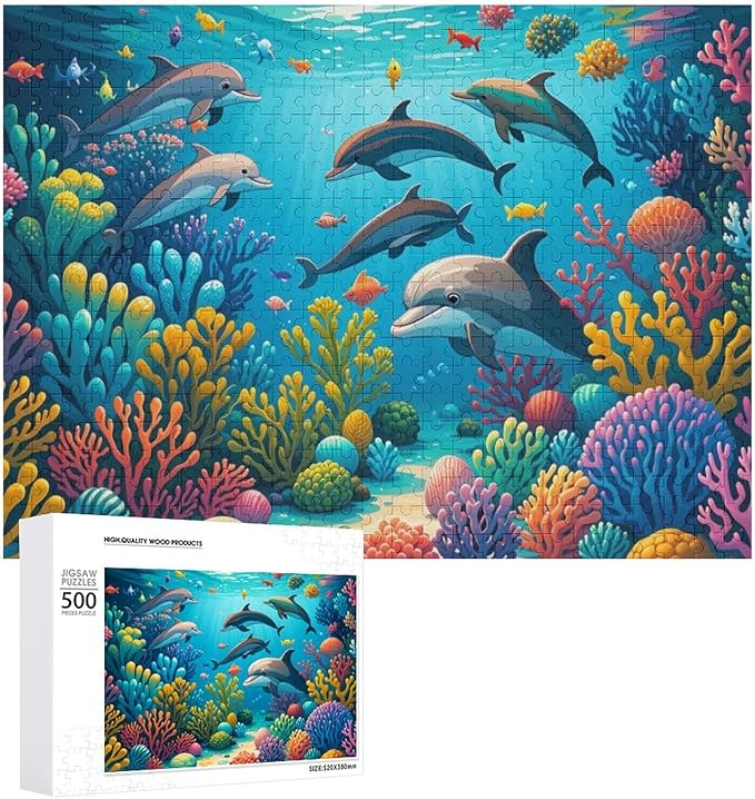 Wooden Puzzle - Sea World Wooden Puzzles for Adults 500 Pieces Challenge Puzzles，Educational Games，Family Puzzles，Unique Gifts for Wall Art ，Funny Puzzles