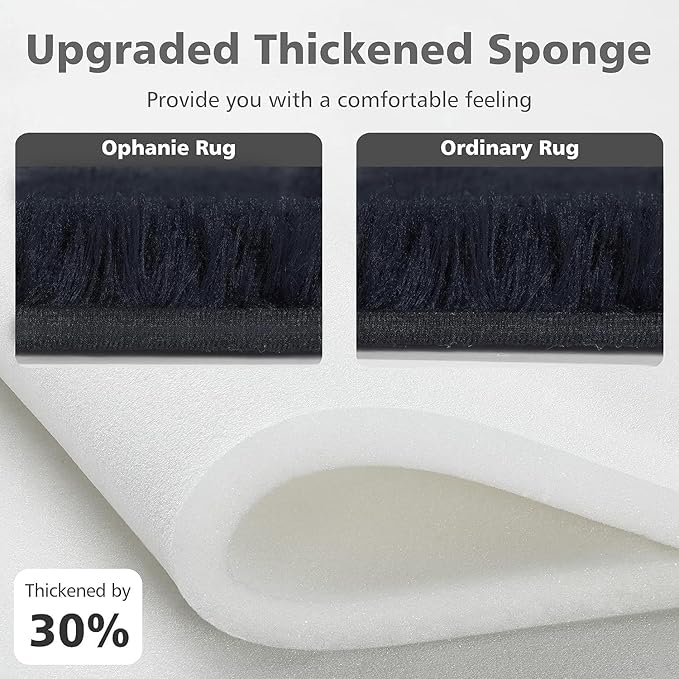 Ophanie Upgrade 6x9 Rugs for Living Room,Dark Black Fluffy Carpet Large Fuzzy Plush Shag Comfy Soft, Non-Slip Indoor Floor Carpet,for Kids Boys Girls, Room,Bedroom,Playroom, Home Decor Aesthetic