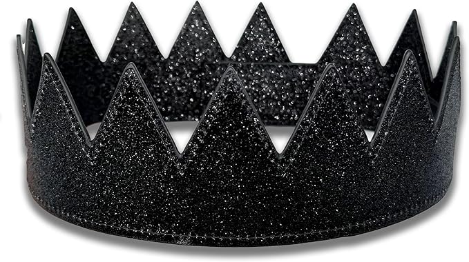 PandaTak Party Leather Crown For Men and Women - Comfortable Lightweight Adjustable Velcro Crown with Spikes