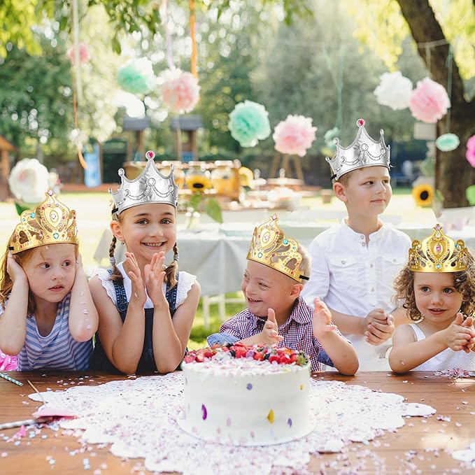 Yaomiao 66 Pieces Foam Princess Tiaras DIY Crowns Kids Party Favors Craft Crystal Diamond Sticker Making Your Own Tiara Girls(Bright Color)
