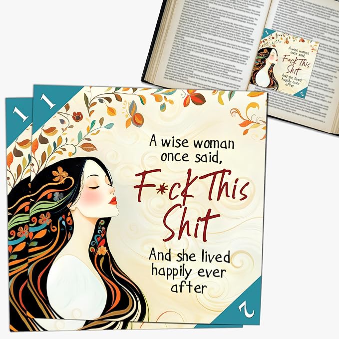 Bookmarks – Set of 2 | F*ck This Sh*t | Funny Adult Line-Marking Bookmark for Readers | Sarcastic Gift for Book Lovers with a Sharp Sense of Humor | Patented, Made in USA