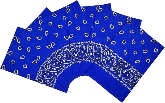 Vamqor Bandanas Gift Box 6 pack,Premium Super Soft 60s Cotton Paisley Bandannas Handkerchiefs for Men,Women and Kids