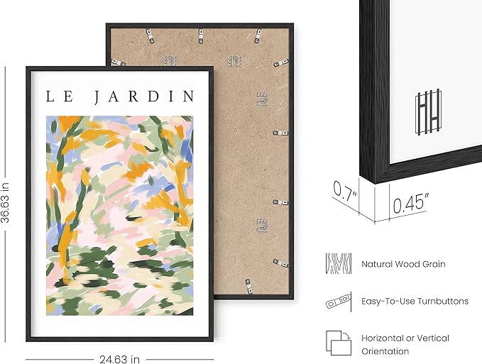 HAUS AND HUES Impressionist Art Posters, Danish Pastel Wall Art, Aesthetic Artsy Room Decor, Art Exhibition Print (Framed Black, 24" x 36")