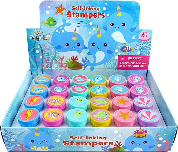 TINYMILLS 24 Pcs Narwhal Stampers for Kids