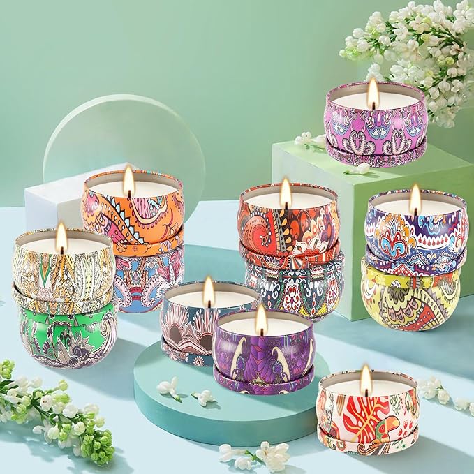 Set of 36 Christmas Scented Candle Gift Set,Natural Pure Soy Wax Aromatherapy Candles Essential Oils for Home and Women