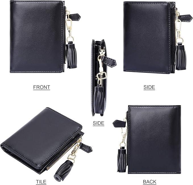 GEEAD Small Wallets for Women Bifold Slim Coin Purse Zipper ID Card Holder