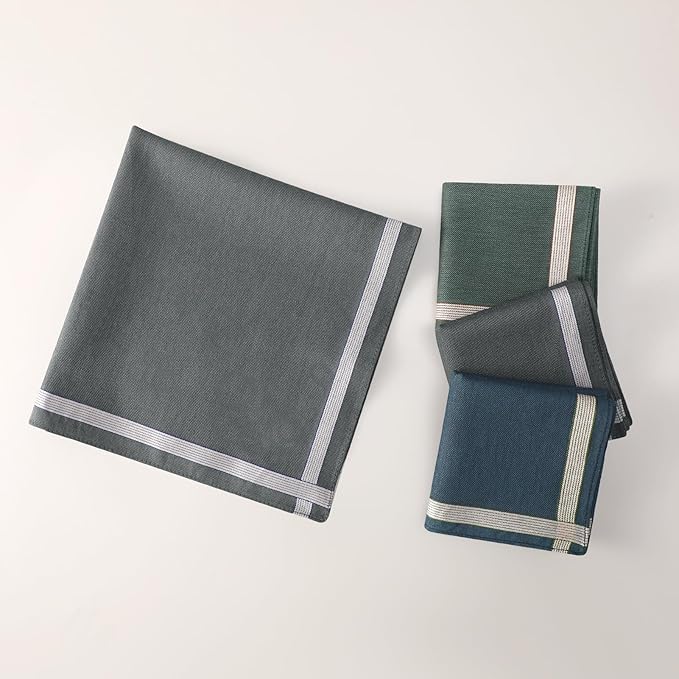 Handkerchiefs for Men, Soft Cotton Men’s Handkerchiefs, Cotton Hankies for Men, Assorted Hankies, 17x17 3/6 PCS