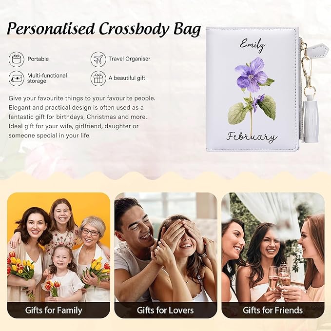 GEEAD Custom Design Small Wallets for Women Bifold Slim Coin Purse Zipper ID Card Holder PU Leather