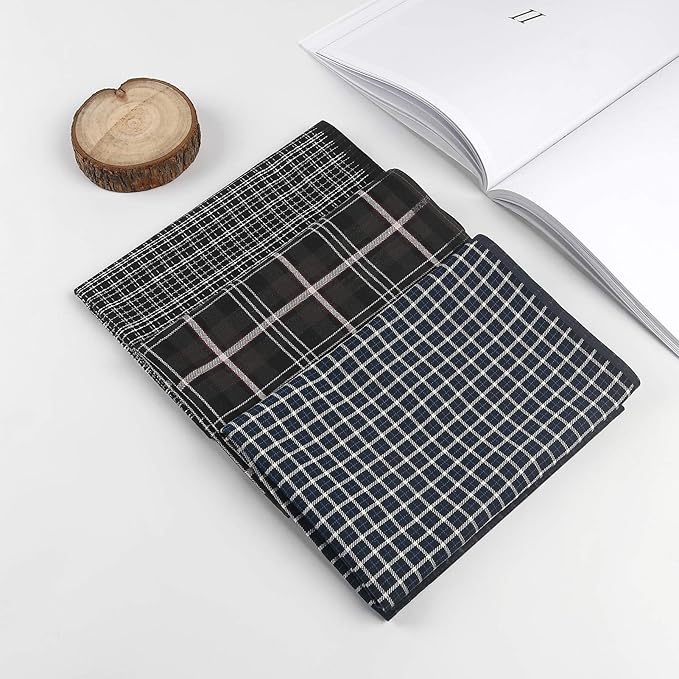 HOULIFE Men’s Handkerchiefs, Black Cotton Handkerchiefs for Men, 17x17 11 Pcs