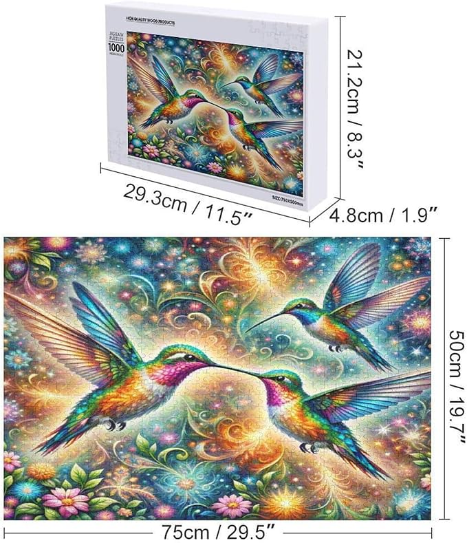 Mandala Hummingbirds - 1000 Piece Jigsaw Puzzles for Adults，Stress Relieving Game Props Positive Thinking Puzzles Party Entertainment Puzzles for Adults and Teens Toy