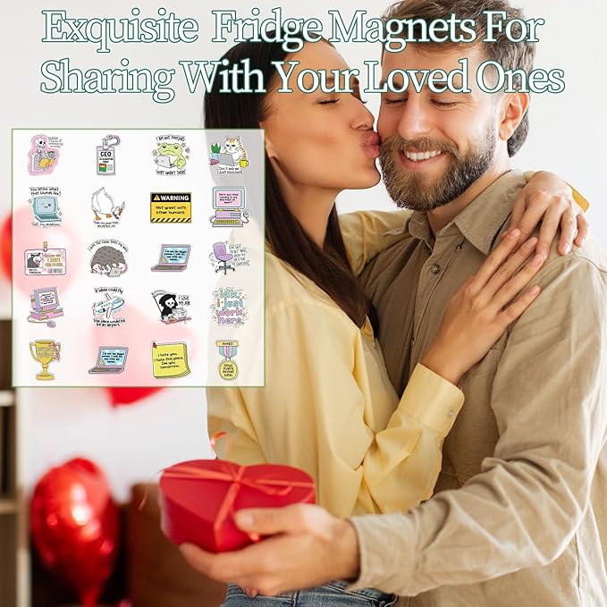 Funny Fridge Magnet Stickers - 20 Pcs Sarcastic Office Refrigerator Magnet Sarcastic Cute Weird Fun Meme Refrigerator Stickers for Home Kitchen Office Cruise Locker Mailbox Door Decor