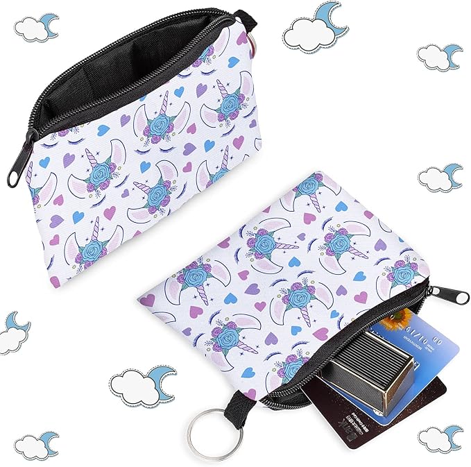 10 Pieces Small Coin Purse Boho Change Purse Pouch Mini Wallet Coin Bag with Zipper Exquisite Present for Women Girls on Valentine's Day