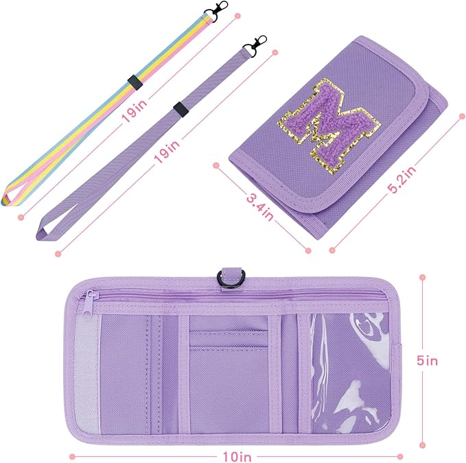 Gifts for Girls 3 4 5 6 7 8 9 10 11 12 Years Old Kids Wallet Cute Initial Coin Purse Toddler Wallet with Magic Sticker (Purple, M)