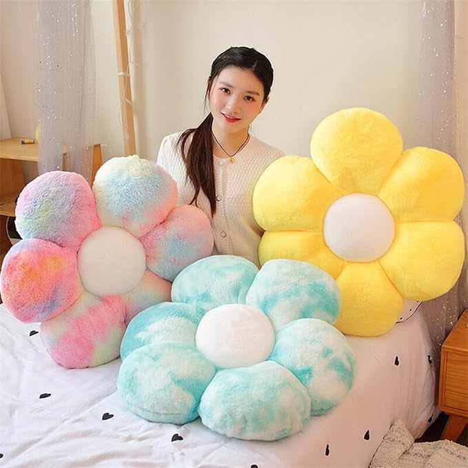 20” Flower Pillow Flower Shaped Throw Pillow Colorful Daisy Flower Pillows Seating Cushions for Adults Kids Throw Pillows Couch Decor