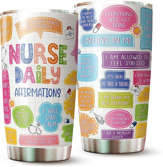 Nurse Tumbler - Gifts For Nurses Women On Christmas, Birthday - Nurses Week Gifts - Nursing Student Tumbler - Nurse Cup - Nurse Mug - Nurse Daily Tumbler - Nurse Graduation Gift Ideas - Tumbler 20 Oz