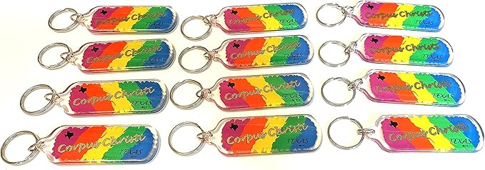 Texas Souvenir Corpus Christi Colorful Souvenir Keychain 12 PCS Bundle Pack
