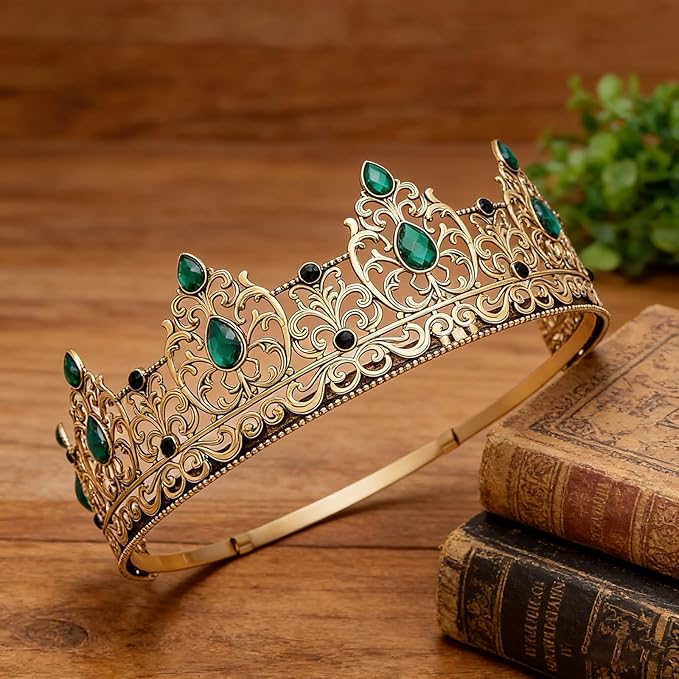 King Crown & Birthday Sash for Birthday Prom Party, Prom Decoration Gifts for Men, Costume Wedding Halloween