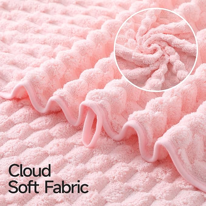 REDKISS Microfiber Bath Towels Set of 4-27x55 Inch Large Waffle Bath Towels for Body, Highly Absorbent, Super Soft, Lint Free Fluffy Shower Towel for Bathroom,Gym, Lightweight Towel Set Pink,Yellow