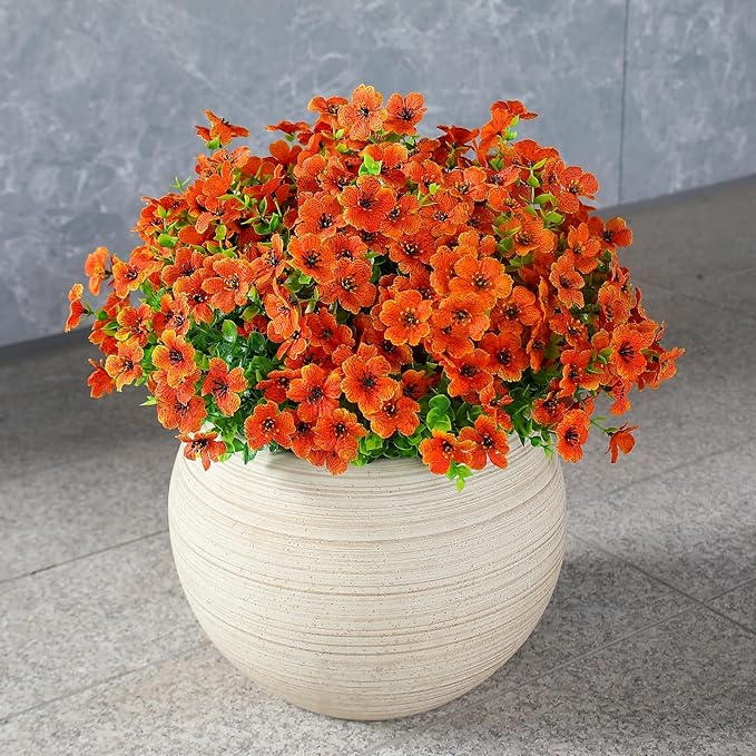 alyptus Artificial Mums for Outdoors – 12 Bundles UV Resistant Fall Flowers, Faux Outdoor Flowers & Fake Mums for Spring Summer Decor, Christmas Decorations