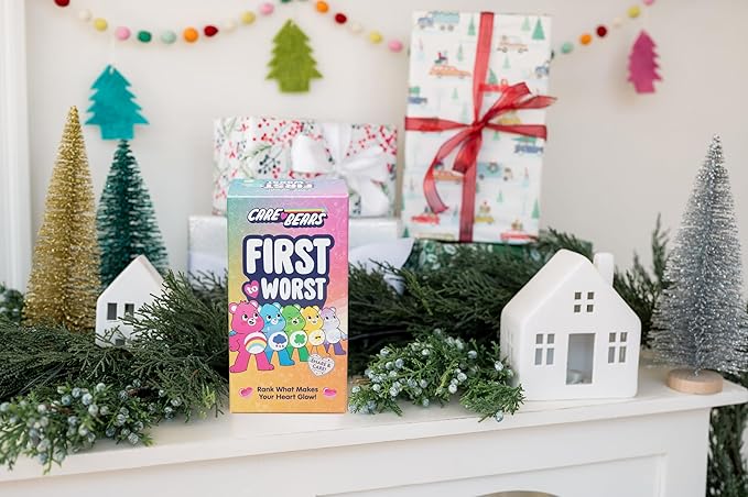FIRST TO WORST: Care Bears Family Party Game - The Card Game About How Your Friends & Family Rank Things for Kids, Stocking Stuffers, Family Game Night with Polarizing Priorities