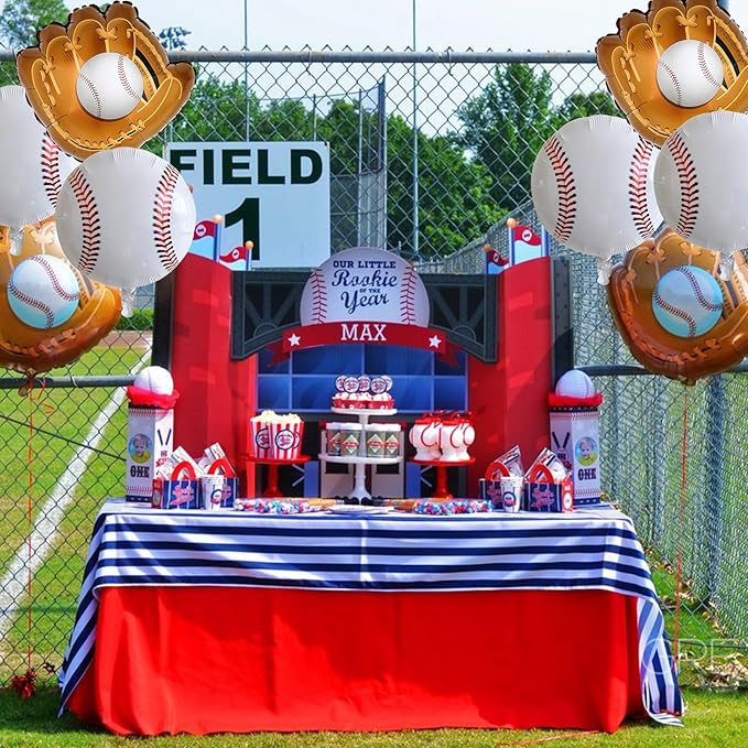 Baseball Balloons, 6PCS 18 Inch Sports Balloon Foil Baseball Balloons for Kids Boys Baby Shower Sport Birthday Party Decorations