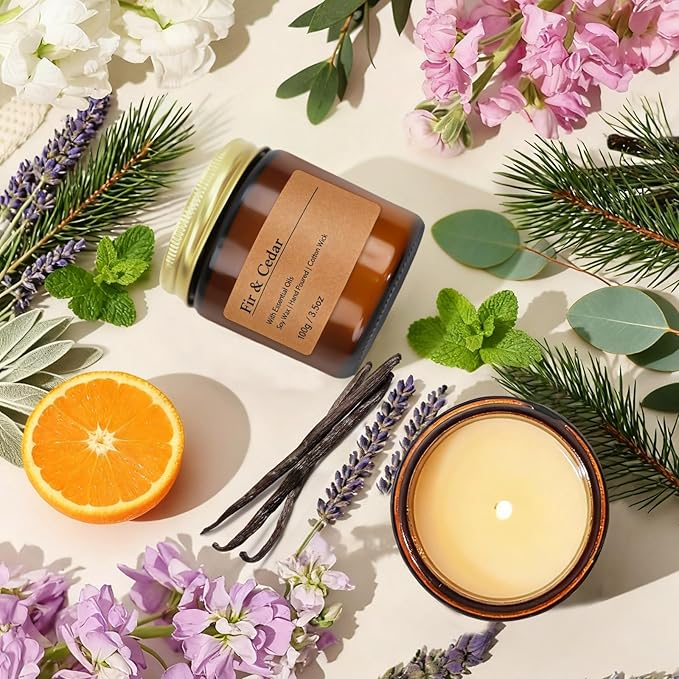 6-Pack Scented Candles for Home, 3.5 Oz Soy Wax Candles Gift Set with Lavender Chamomile & Eucalyptus Mint for Brithday Gifts Women, HomeMeditation & Spa