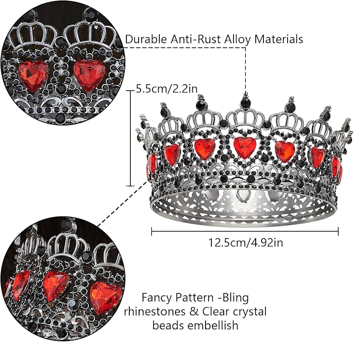 Queen Crown Rhinestone Wedding Crowns and Tiaras for Women Costume Party Hair Accessories Princess Birthday Crown Crystal Bridal Crowns