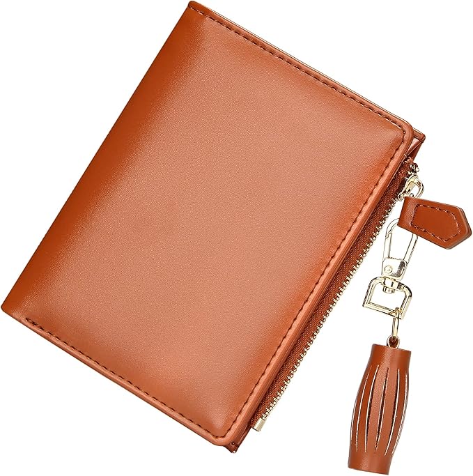 GEEAD Small Wallets for Women Bifold Slim Coin Purse Zipper ID Card Holder