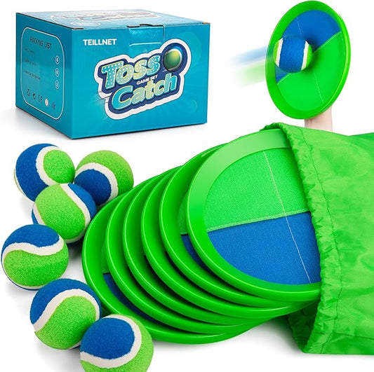 Toss and Catch Ball Set Upgraded - Kids Toys Stocking Stuffers for Family Games - Water-Resistant Great for Beach Pool Yard - Christmas Toys Gift for Boys Girls Teens 3 4 5 6 7 8 9 10 11 12+ Years