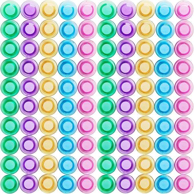 100 PCS 5 Colors Round Magnets for Whiteboard, Cute Small Magnet, Mini Refrigerator Magnets Whiteboard Magnets Colorful Locker for Home Classroom Teachers Offices