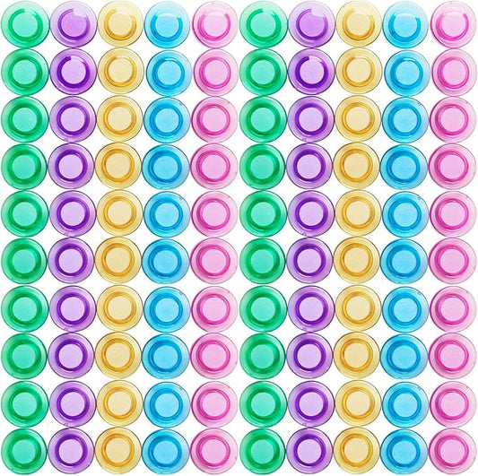 100 PCS 5 Colors Round Magnets for Whiteboard, Cute Small Magnet, Mini Refrigerator Magnets Whiteboard Magnets Colorful Locker for Home Classroom Teachers Offices
