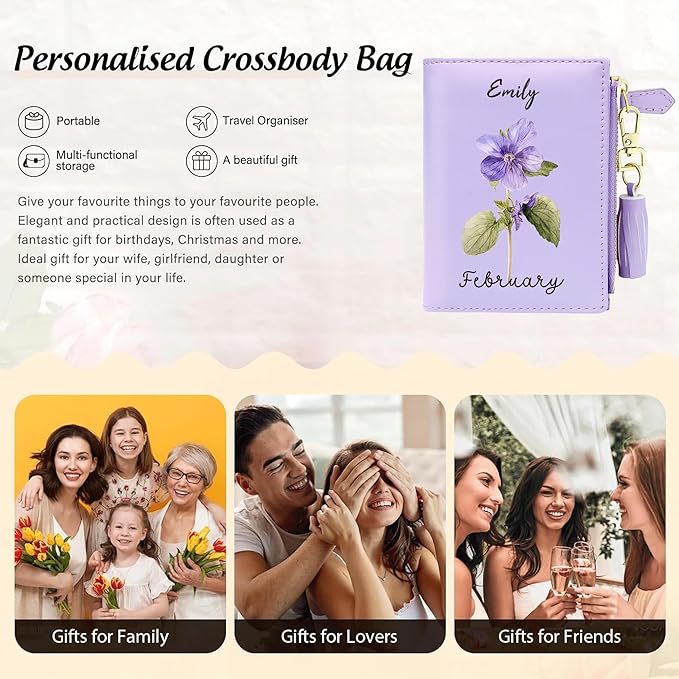 GEEAD Custom Design Small Wallets for Women Bifold Slim Coin Purse Zipper ID Card Holder PU Leather