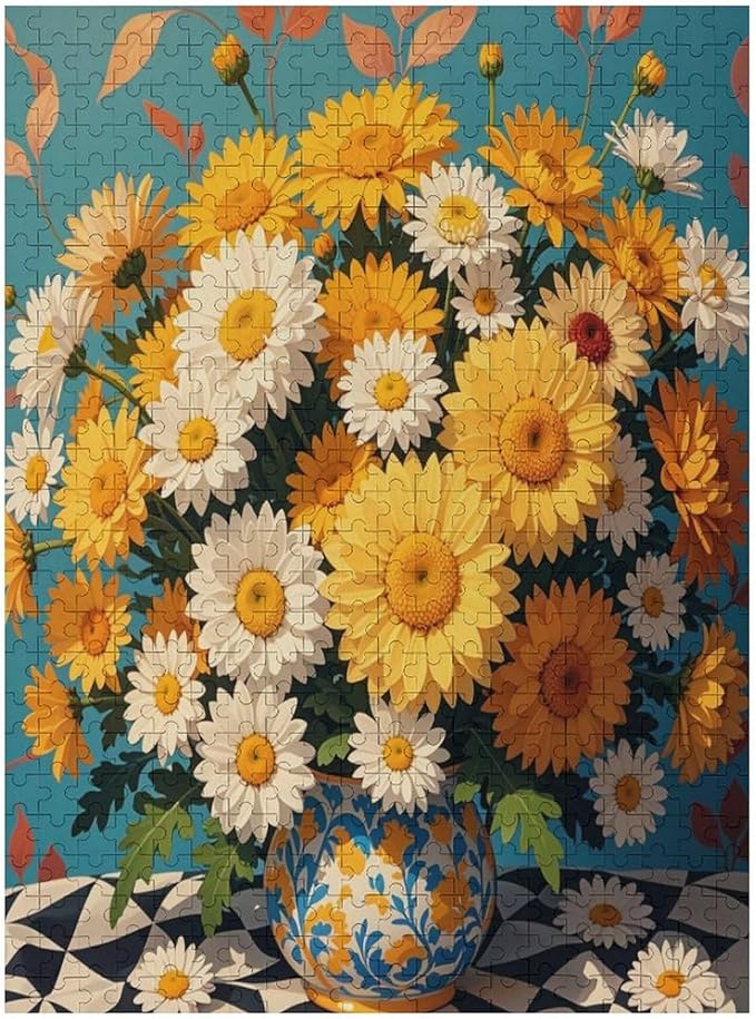 Jigsaw Puzzles for Adults 500 Piece - Chrysanthemum Themed Wooden Puzzles Challenge Puzzles，Educational Games，Family Puzzles，Unique Gifts for Wall Art ，Funny Puzzles