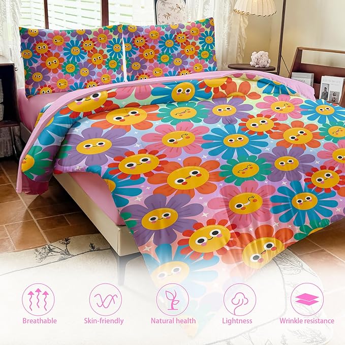 Full Size Bedding Sets Kids Bedding Sets for Girls, Galaxy Bedding 5 Pieces Bed in A Bag Full Size, Glitter Colorful Comforter for Girls
