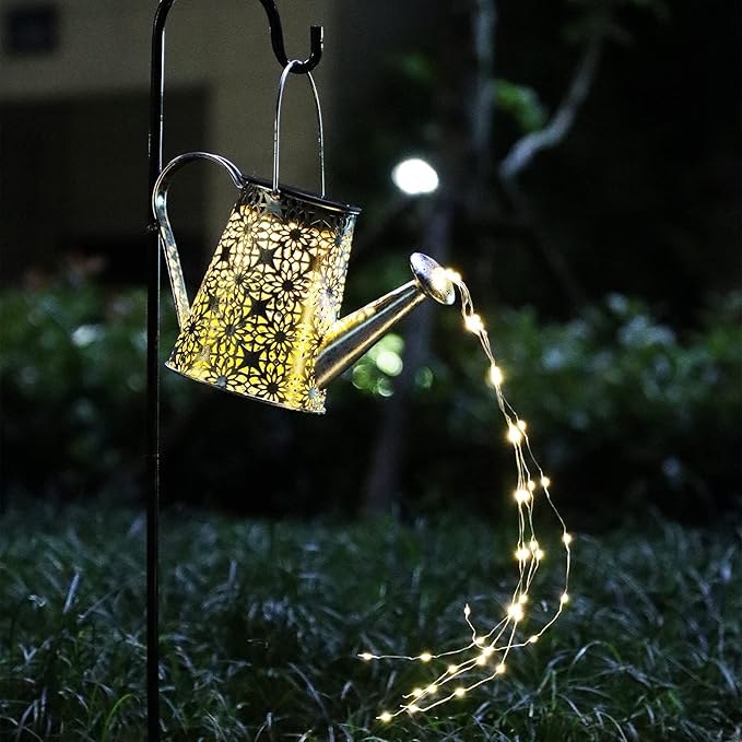 VOOKRY Solar Watering Can Lights, 2 Pack Retro Large Hanging Solar Lights Outdoor Decorative Waterproof Garden Decor for Outside Patio Yard Porch Lawn, Gardening Gifts for Mom Women Grandma Birthday