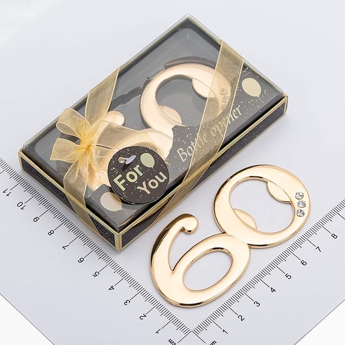 24PCS Latest 60 Bottle Openers for 60th Birthday Party Favors or 60th Wedding Anniversary Party Gifts 60th Birthday Party Gifts Souvenirs Decorations for Guests