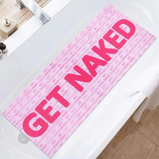 Bathtub Mat Shower Mat Non-Slip - 16x 39 Inch Soft Comfort Bath Mat with Drainage Holes, PVC Loofah Massage Bathmat for Shower, Tub, Bathroom, Wet Areas, Quick Drying