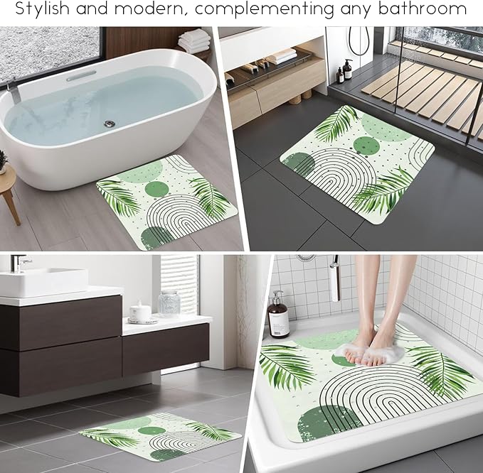 Bathtub Mat Non Slip, Bohemia Square Bath tub Mat Shower Floor Mat with Suction Cups for Adults Kids Elderly 21 X 21 Inch