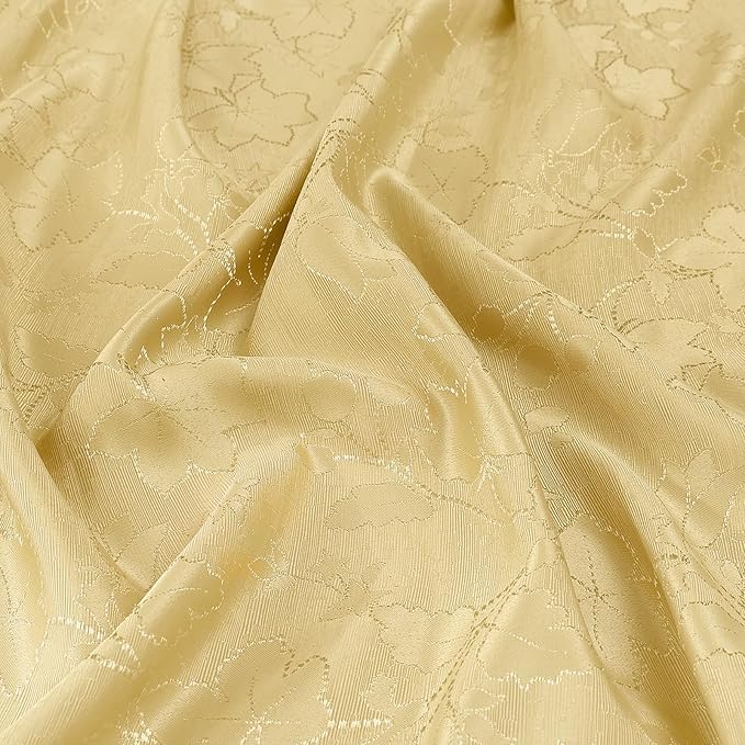 misaya Rectangle Thanksgiving Tablecloth, Waterproof Jacquard Fall Table Cloth, Damask Cloth Table Cover for Harvest Decor (60" x 102", Yellow Maple Leaf)
