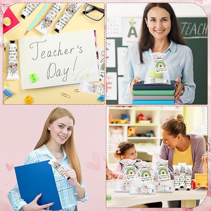 50 Pcs Hand Cream Gifts Bulk Teacher Appreciation Gifts Include Organza Bags Thank You Tags Inspirational for Women Girls Travel, Party Moisturizing Hand Lotion Gift